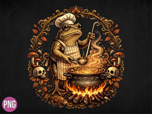 Cooking Toad Frog Sublimation Design PNG: A Designer's Asset