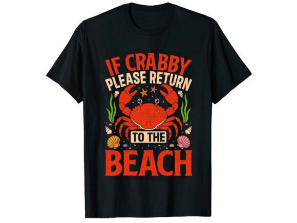 Crabby Beach Summer T-Shirt Design: A Fun Graphic Asset
