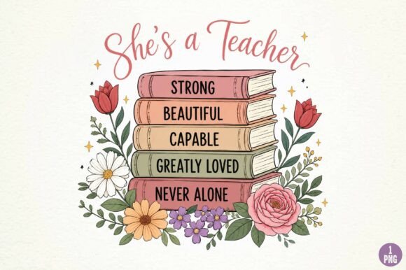 Floral Teacher Sublimation Design: A Creative Asset for Educators and Designers