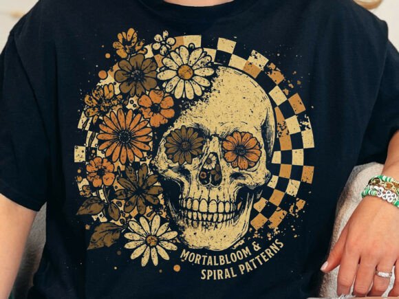 Mortal Bloom Skull PNG: Elevate Your Halloween Design