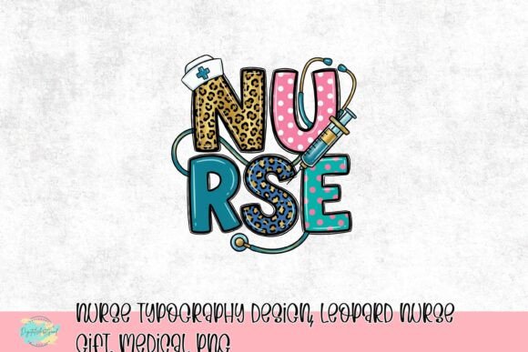 NURSE Typography Design: A Vibrant Medical PNG Gift