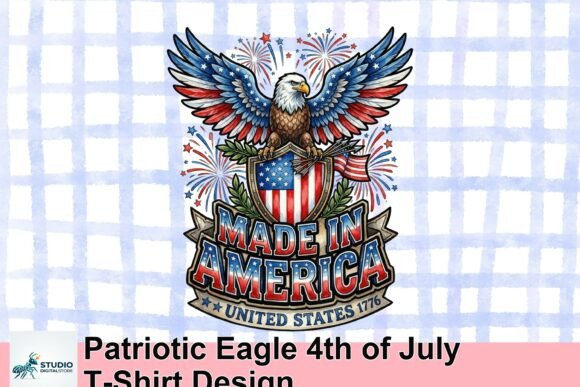 Patriotic Eagle 4th of July T-Shirt Design