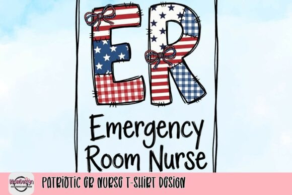 Patriotic ER Nurse T-Shirt Design: Merging Profession and Pride