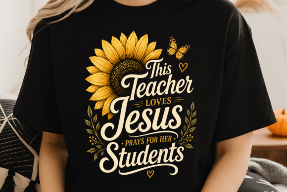 Teacher Loves Jesus PNG T-Shirt Design: A Faith-Inspired Creative Asset