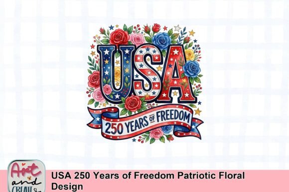 USA 250 Years of Freedom: A Floral Design for Patriotic Branding