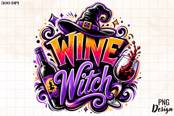 Wine Witch PNG Design: A Creative Asset for Modern Projects